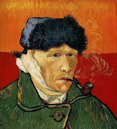 Selbstbildnis mit Pelzmütze und verbundenem Ohr (1889) Vincent van Gogh